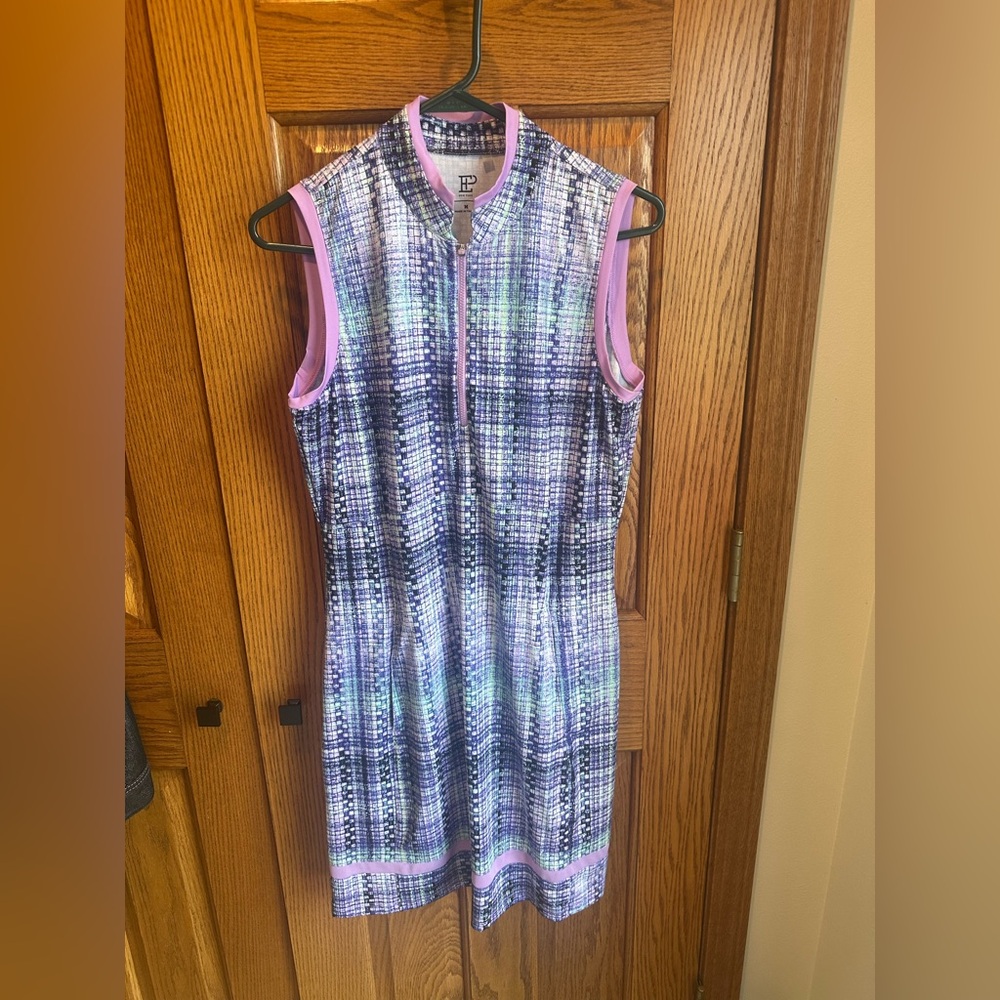 EP NY Pro Golf Dress Stretch Sleeveless Purple Green Pink Size Medium Sz M